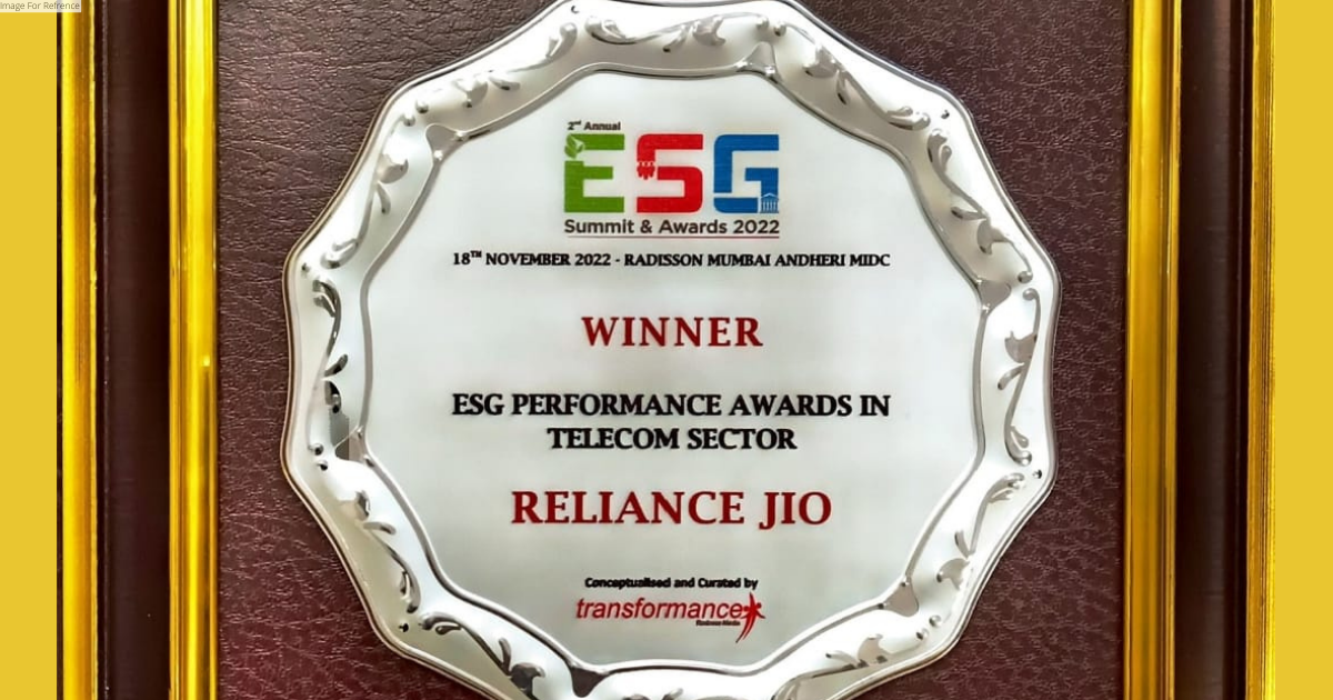 Reliance Jio wins the prestigious ‘ESG Performance in Telecom Sector’ Award